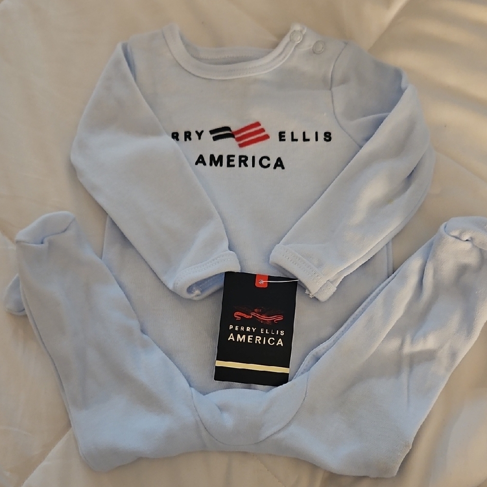 Perry Ellis America Baby Blue Onesie